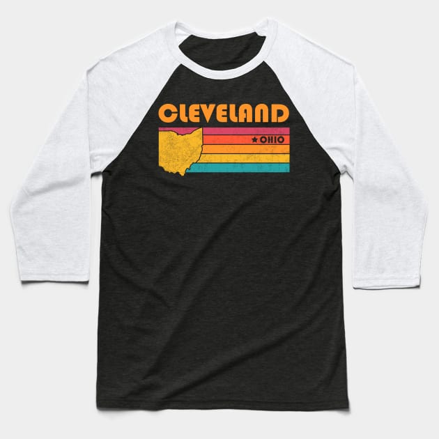 Cleveland Ohio Vintage Distressed Souvenir Baseball T-Shirt by NickDezArts